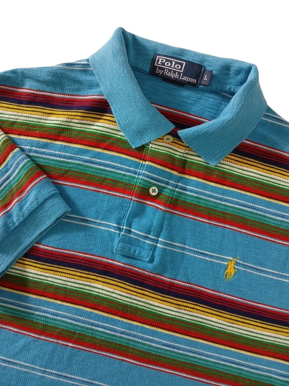 Polo Ralph Lauren Men's Classic-Fit Striped Mesh Polo Shirt Large